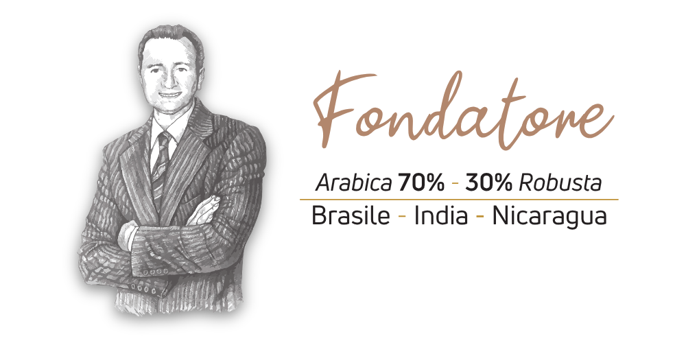 illustrazione Fondatore 70% Arabica 30% Robusta Caffè Iaquinta